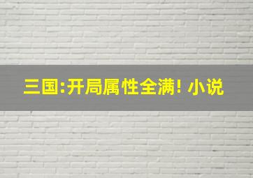 三国:开局属性全满! 小说